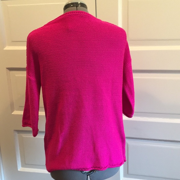 Hot pink 3/4 sleeves sweater - Picture 3 of 6